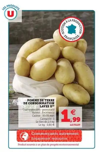 Hyper U Pomme De Terres De Consommation Lavee U offre