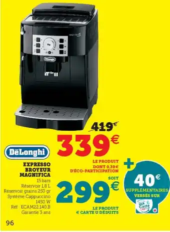 Hyper U Expresso Broyeur Magnifica offre