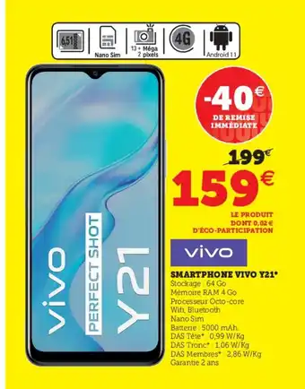 Hyper U Smartphone Vivo Y21* offre