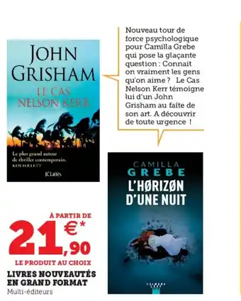 Hyper U Livres Nouveautés En Grand Format offre