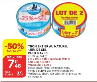 Maximarché Thon Entier au Naturel offre
