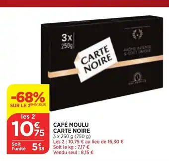 Maximarché Café Moulu Carte Noire offre