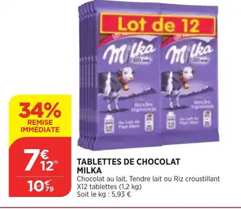 Maximarché Tablettes de Chocolat Milka offre