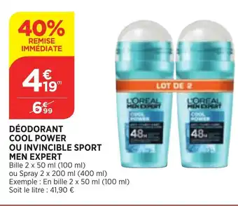 Déodorant Cool Power OU Invincible Sport Men Expert
