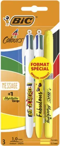 Lot de 2 stylos 4 couleurs + 1 surligneur