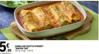 Canneloni ricotta épinard