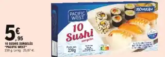 E.Leclerc 10 Sushis surgelés "pacific west" offre