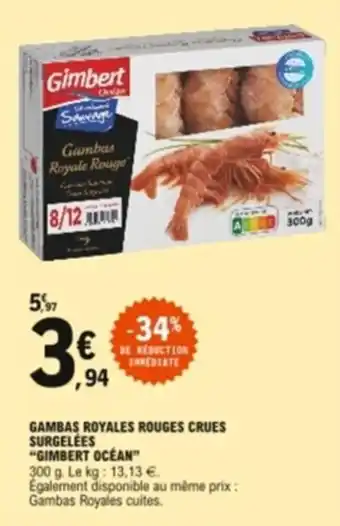 E.Leclerc Gambas royales rouges crues surgelées offre