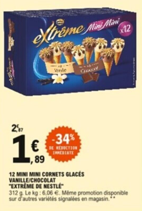 Promo 12 Mini mini glacés chez E.Leclerc
