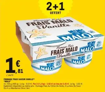 E.Leclerc Fromage frais saveur vanille "malo" offre
