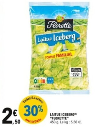 E.Leclerc Laitue iceberg "florette" offre