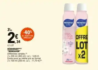 E.Leclerc Déodorant "monsavon" offre