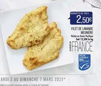 Match Filet de Limande Meunière offre