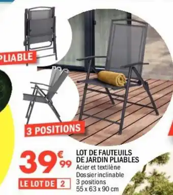 La Foir'Fouille Lot de fauteuils de jardin pliables offre