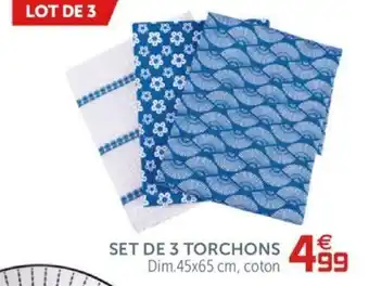 Gifi Set de 3 Torchons offre