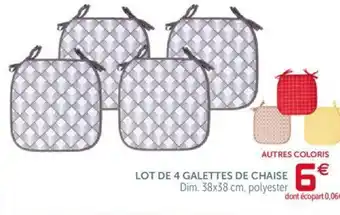 Gifi Lot de 4 Galettes de chaise offre