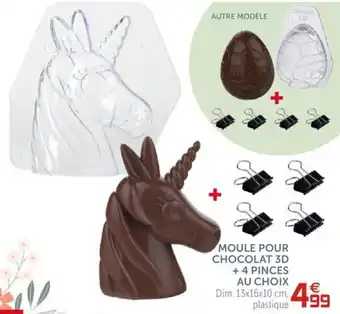 Gifi Moule pour chocolat 3d + 4 pinches au choix offre
