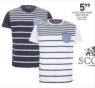 Stokomani Scott le tee-shirt rayé avec poche offre