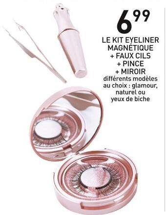 Stokomani Le kit eyeliner magnétique + faux cils + pince + miroir offre