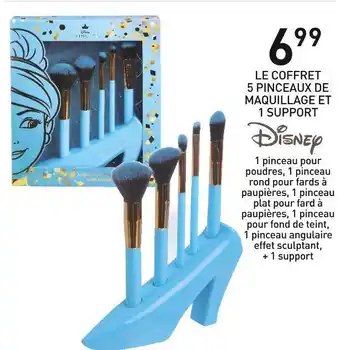 Stokomani Disney le coffret 5 pinceaux de maquillage et 1 support offre