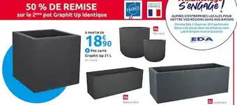 Mr Bricolage Eda pot carré graphit up 21 l offre