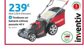 Mr Bricolage Inventiv tondeuse sur batterie lithium poussée b4037p2 offre