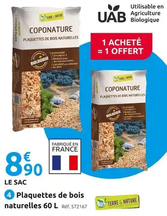 Mr Bricolage Terre & nature plaquettes de bois naturelles 60 l offre