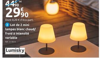 Mr Bricolage Lumisky lot de 2 mini lampes de table pour intérieur/extérieur offre
