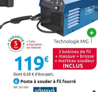 Mr Bricolage Scheppach poste à souder à fil fourré wse3500 offre