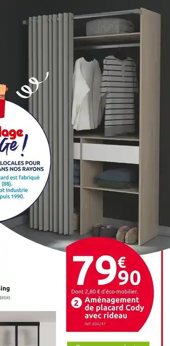 Mr Bricolage Aménagement de placard cody avec rideau offre