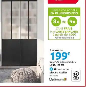 Mr Bricolage Optimum kit portes de placard atelier offre