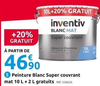 Mr Bricolage Inventiv peinture blanc super couvrant mat offre