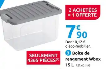 Mr Bricolage Boîte de rangement wbox 15 l offre