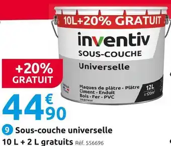Mr Bricolage Inventiv sous-couche universelle 10 l + 2 l gratuits offre
