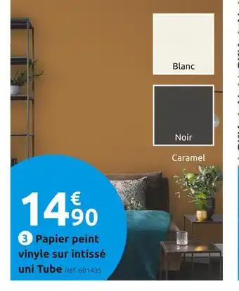 Papier peint vinyle sur intissé uni tube
