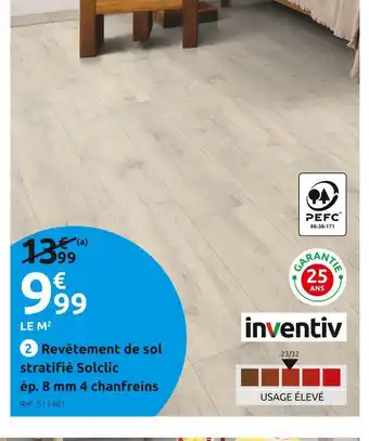 Mr Bricolage Inventiv revêtement de sol stratifié solclic 832 ép. 8 mm offre