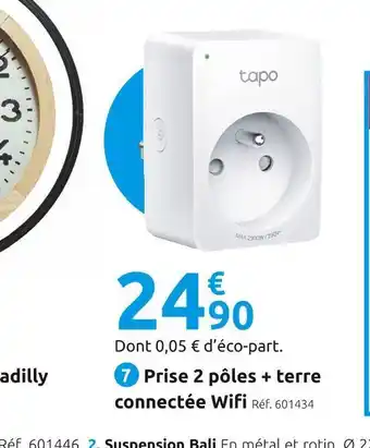 Mr Bricolage Prise 2 pôles + terre connectée wifi offre