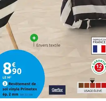 Mr Bricolage Revêtement de sol vinyle primetex ép. 2 mm offre