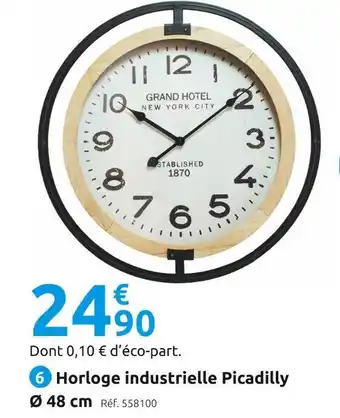 Mr Bricolage Horloge industrielle picadilly ø 48 cm offre