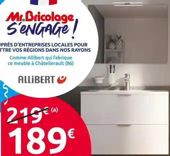 Mr Bricolage Allibert meuble vasque euro pack + miroir spot led offre