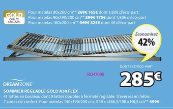 JYSK Sommier Réglable Gold A30 Flex offre