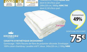 JYSK Couette Synthétique Okshornet offre