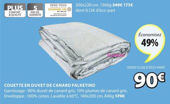 JYSK Couette En Duvet de Canard Falketind offre