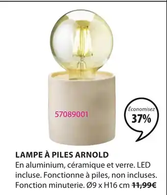 JYSK Lampe à Piles Arnold offre