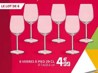 Gifi 6 Verres à Pied 29cl offre