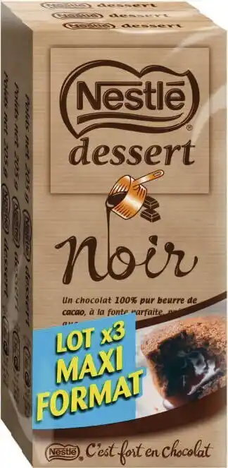 Spar Nestle Chocolait Dessert Noir Lot x3 Maxi Format offre