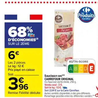 Carrefour Market Saucisson Sec offre