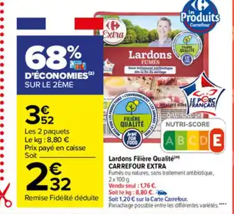 Carrefour Market Lardons Filière Qualité offre