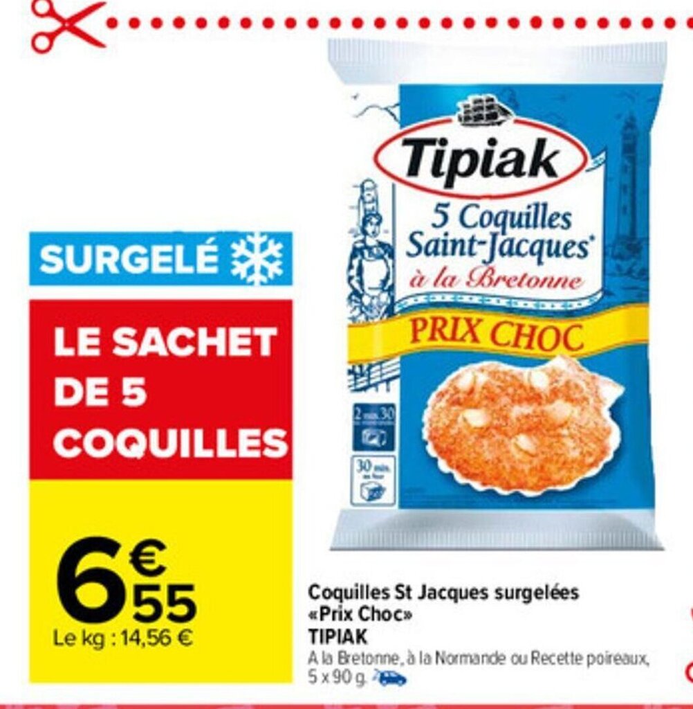 Promo Coquilles St Jacques Surgelées chez Carrefour Market