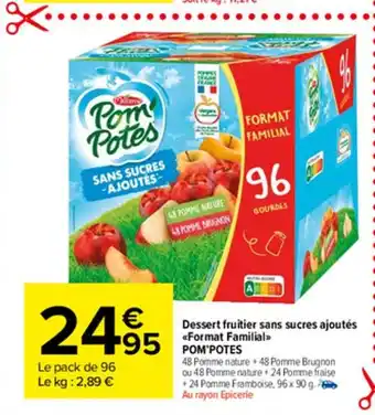 Carrefour Market Dessert Fruitier Sans Sucres Ajoutés offre
